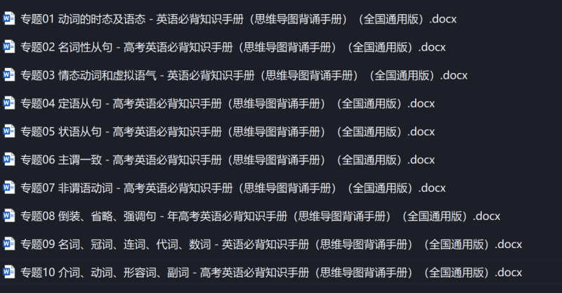 2023年高考英语必背知识手册(10个专题)-动鱼小窝